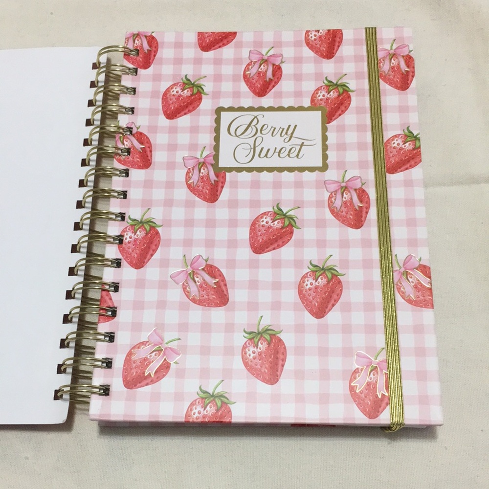 Strawberry Gingham Bow Notebook Set